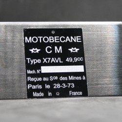 Plaque Châssis VIN Motobecane  - Personnalisé - Gravure laser
