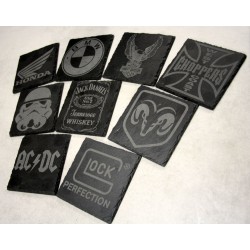 Sous verre Ardoise 10x10cm - Personnalisé - Gravure laser