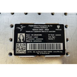 Carte Licence de Tir Aluminium