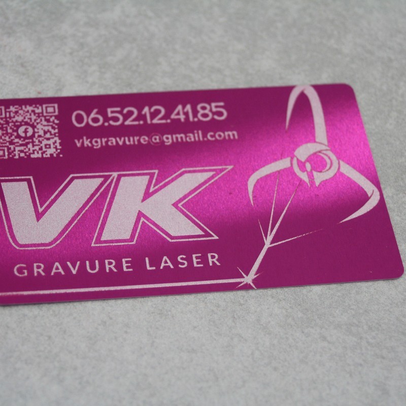 Cartes de visite Aluminium - Gravure laser -