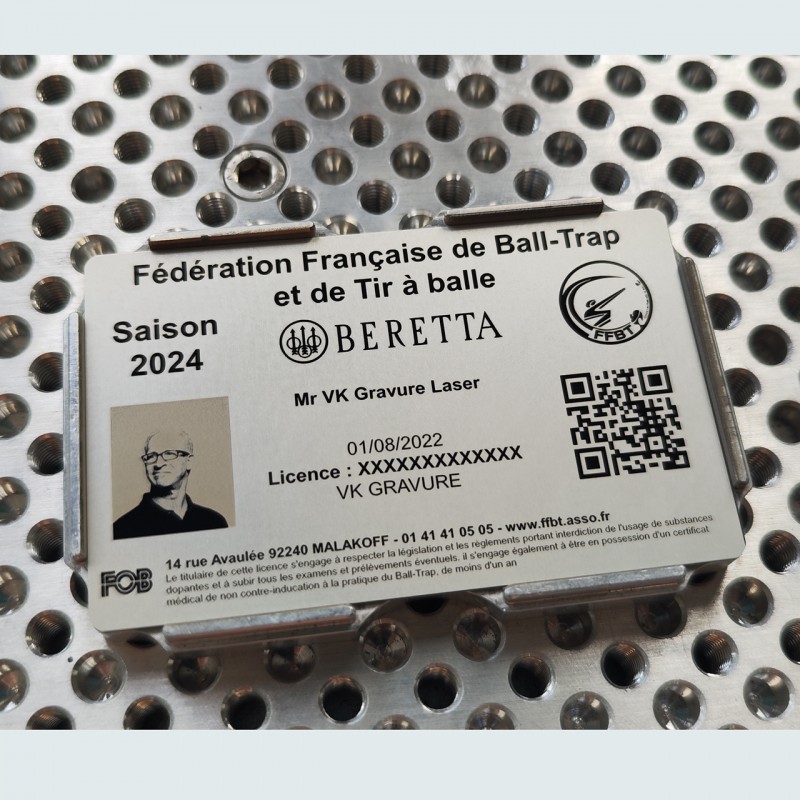 Carte Licence FFBT Ball-Trap Aluminium