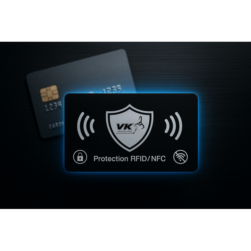 Pack 2 Cartes Anti Piratage RFID / NFC - Personnalisé - Gravure laser
