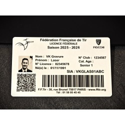 Carte Licence de Tir Aluminium