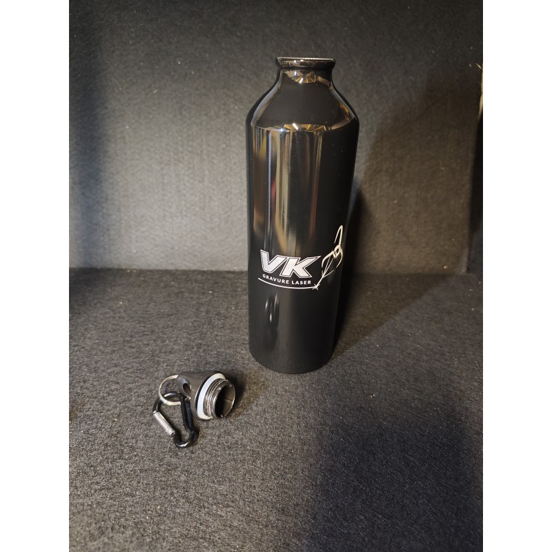 Gourde Noir Alu 800 ml - Personnalisé - Gravure laser