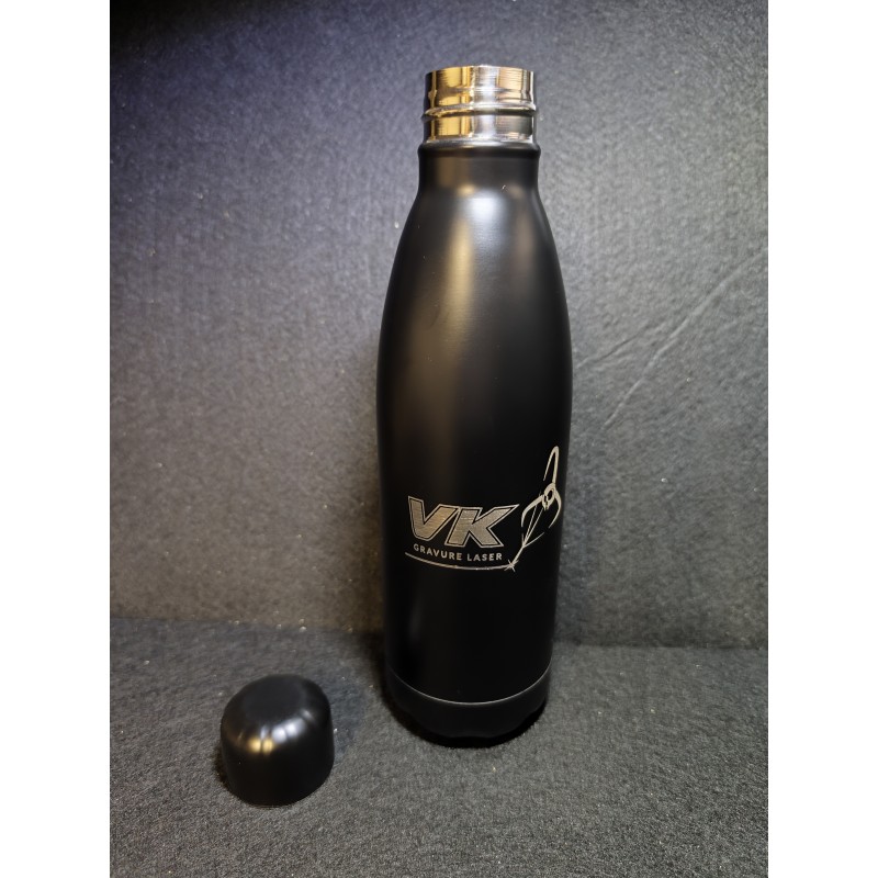 Gourde Noir 790ml Acier Inoxydable - Personnalisé - Gravure laser