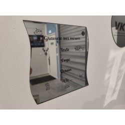 Miroir 20cm X 20cm Graver au laser - Personnalisé - Gravure laser