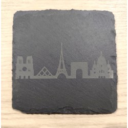 Sous verre Skyline en ardoise - Personnalisé - Gravure laser