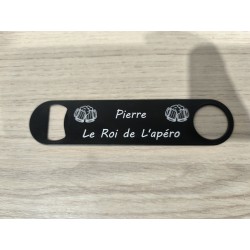 Décapsuleur XXL noir personnalisé - Gravure laser