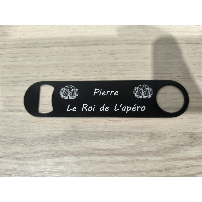 Décapsuleur XXL noir personnalisé - Gravure laser