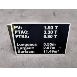 Plaque de Tare Aluminium