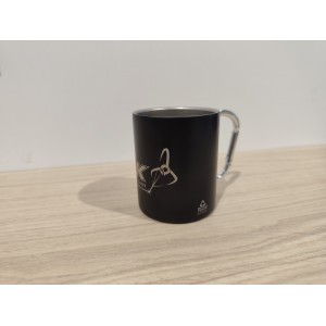 Mug Inox Noir à Graver 300ml - Anse Mousqueton | VK Gravure
