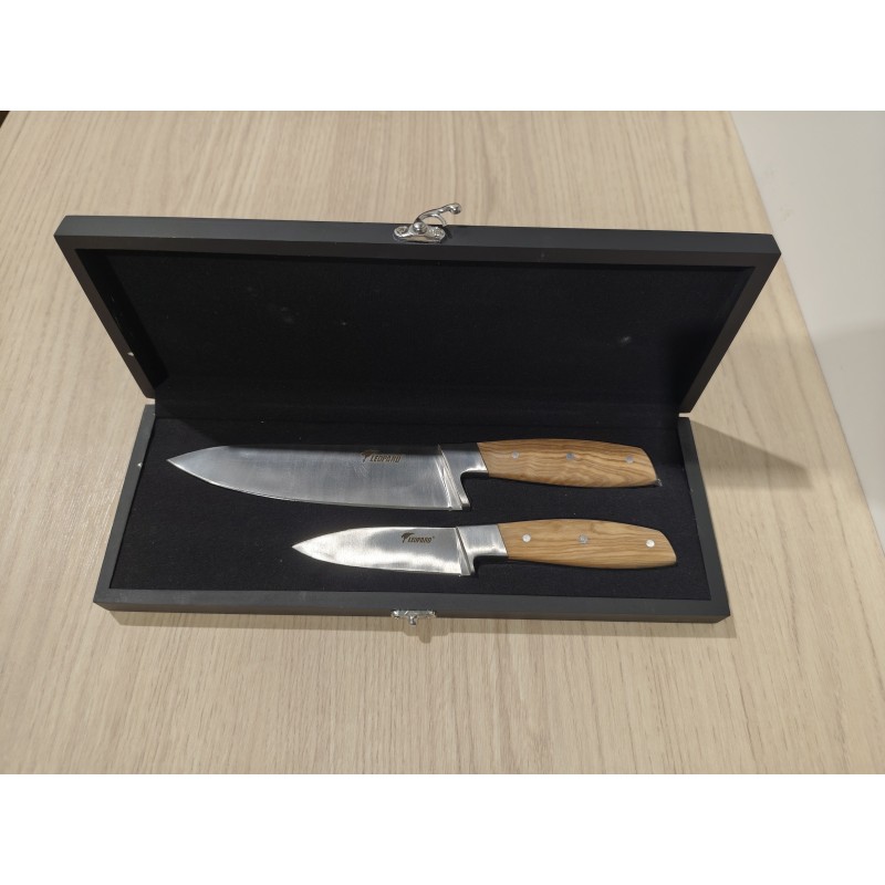 Coffret couteaux Léopard personnalisé gravé laser
